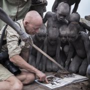 Jimmy Nelson with children, Mundary, South Sudan